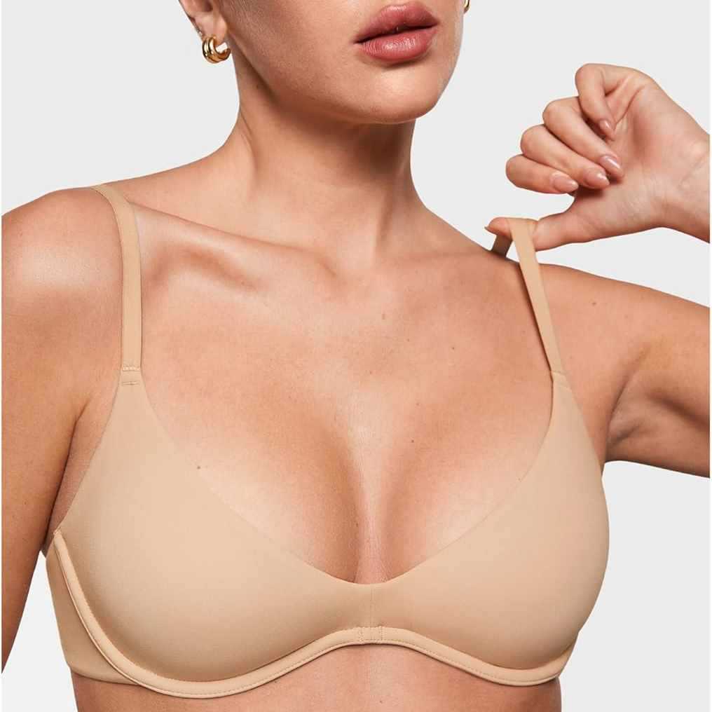 Wirefree Bra Comfort - Damski biustonosz z głębokim dekoltem V,