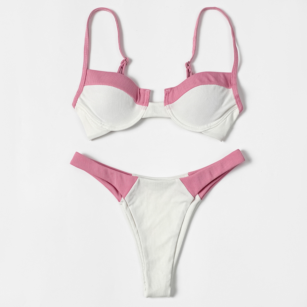 Underwire Bra Padded - ZTVitality prążkowane łączenie seksowne bikini 2022