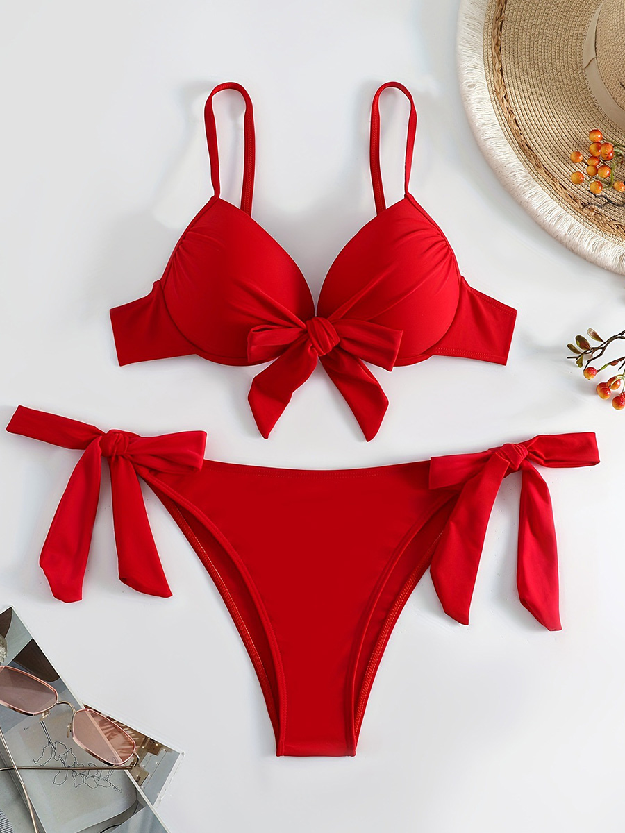 Underwire Bra Padded - Seksowny wiązany biustonosz z fiszbinami miseczka