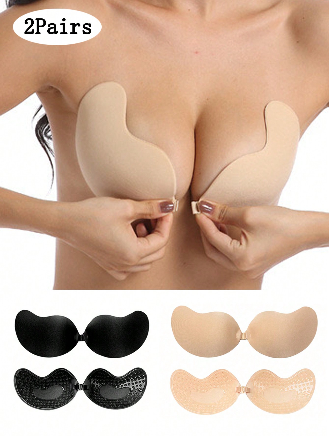 Strapless Bra Adhesive - 2-pak Damskie Samoprzylepne Niewidoczne Wkładki Push-Up