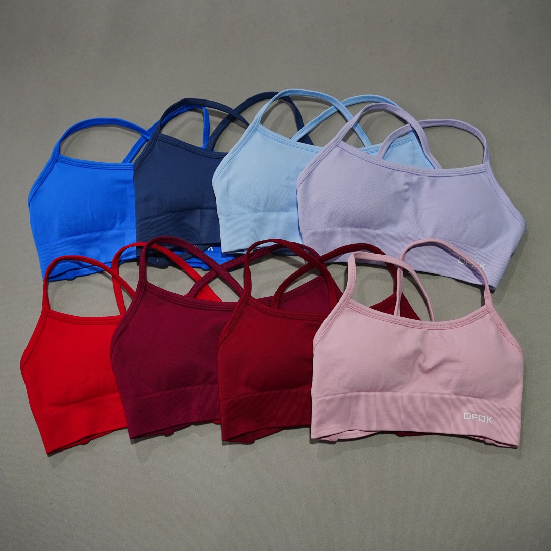 Underwire Bra Padded - Biustonosz sportowy DFDK z prążkowanym, bezszwowym
